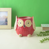 Ceramic Owl Planter- Red