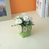 Ceramic Owl Planter- Light Green