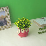 Small Ceramic Owl Planter- Red