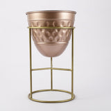 Metal Gold Planter With Stand
