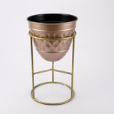Metal Gold Planter With Stand