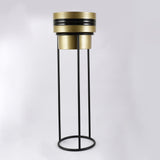 Metal Gold Black Planter With Stand- S