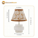Modern Bedside Metal Table Lamp with Lampshade - Light for Bedroom, Living Room & Office (Bulb Included)