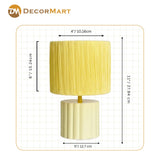 Modern Bedside Metal Table Lamp with Lampshade - Light for Bedroom, Living Room & Office (Bulb Included)