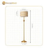 Metal Standing Led Floor Lamp With Macrame Shade (Bulb Included)