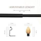 HoneyComb MOP Finial Extendable Curtain Rod Black 19MM (Hardware Included)