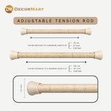 Extendable Metal Curtain Tension Rod – No Drill Spring Loaded Anti-Skid Rod