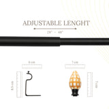 HoneyComb MOP Finial Extendable Curtain Rod Black 19MM (Hardware Included)