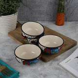 Ceramic Folk Handpainted Bowls- Set of 4 - The Decor Mart