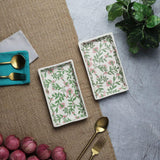 Ceramic Floral Serving Platter- Set of 2 - The Decor Mart