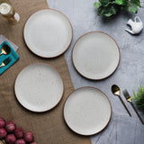 Ceramic Aesthetic Beige Quarter Plate- Set of 4 - The Decor Mart