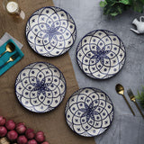 Ceramic Floral Handpainted Dinner Plate- Set Of 4 - The Decor Mart