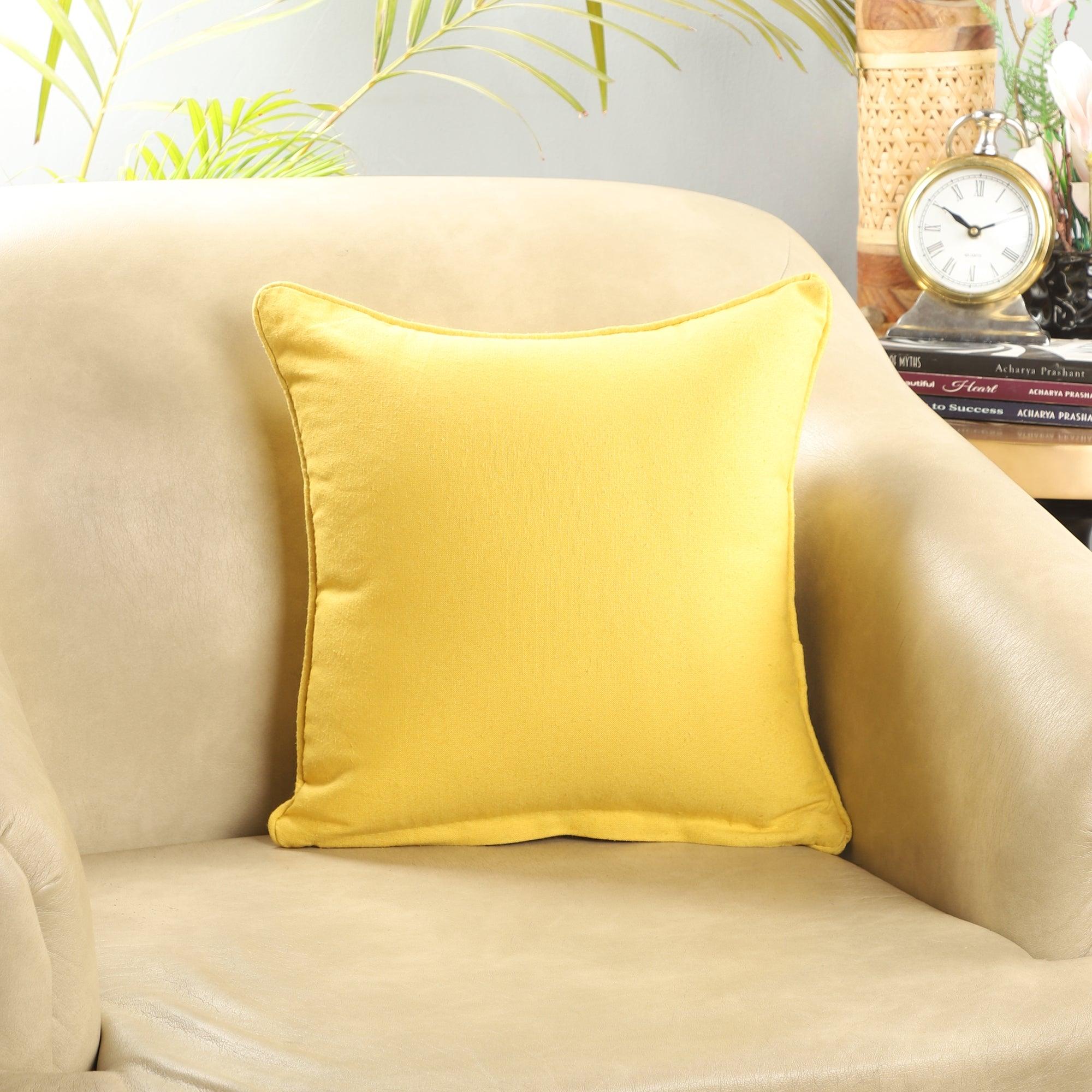 Cotton Cushion Cover- Yellow (Set of 5) – The Decor Mart