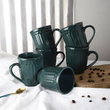 Ceramic Teal Blue Coffee Mug Set Of 6 - The Decor Mart