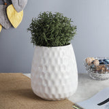 Ceramic Textured Planter- White - The Decor Mart