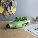 Ceramic Vintage Bottle Planter- Olive - The Decor Mart
