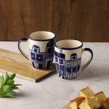 City in blue mug - set of 2 - The Decor Mart