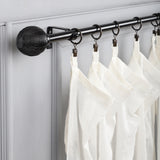Metal Weave Finial Extendable Curtain Rod Black 19MM (Hardware Included) - The Decor Mart