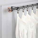 Coral Glass Bloom Finial Extendable Curtain Rod Black 19MM (Hardware Included) - The Decor Mart