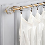 Glass Metal Royal Finial Extendable Curtain Rod Gold 19MM (Hardware Included) - The Decor Mart