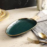 Shovel Ceramic Serving Platter- Teal - The Decor Mart