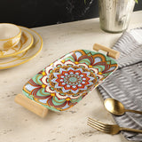 Mandala Ceramic Platter- Green - The Decor Mart