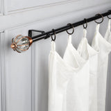 Glass Metal Royal Finial Extendable Curtain Rod Black 19MM (Hardware Included) - The Decor Mart