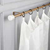 Marble Gold Inlay Finial Extendable Double Curtain Rod Gold 19MM (Hardware Included) - The Decor Mart