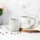 Ceramic Glazed Petal Mug- Set of 2 (Medium) - The Decor Mart