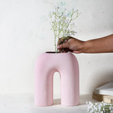 Ceramic Contemporary Vase- Pink (Large) - The Decor Mart