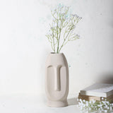 Ceramic Face Vase- Grey (Large) - The Decor Mart