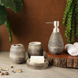 Swirl Bath Accesssory Set- Umber - The Decor Mart