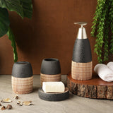Pore Slate Bath Accesssory Set- Black - The Decor Mart