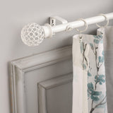 VENTILIA METAL FINIAL EXTENDABLE CURTAIN ROD WHITE 25MM (HARDWARE INCLUDED) - The Decor Mart
