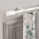 WHITE MATTE FINIAL EXTENDABLE CURTAIN ROD WHITE 19MM (HARDWARE INCLUDED) - The Decor Mart