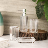 Acrylic Bath Accessory Set- White - The Decor Mart