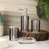 Acrylic Bath Accessory Set- Black - The Decor Mart