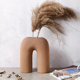 Ceramic Contemporary Vase- Brown (Large) - The Decor Mart
