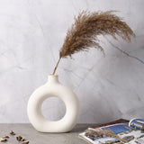 Ceramic Donut Vase- White (Large) - The Decor Mart