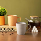Ceramic Concept Mugs- Grey & Yellow - The Decor Mart