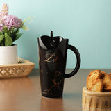 Ceramic Life Straw Mug- Black - The Decor Mart
