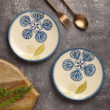 Ceramic Floral Quarter Plate- Set of 2 - The Decor Mart