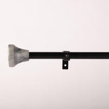 MARBLE HEX FINIAL EXTENDABLE CURTAIN ROD BLACK 19MM (HARDWARE INCLUDED) - The Decor Mart