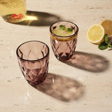 Glass Tinted Drinking Glass- Plum (Set Of 2) - The Decor Mart