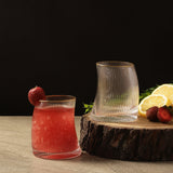 Fluted Sway Glass- Short (Set Of 2) - The Decor Mart
