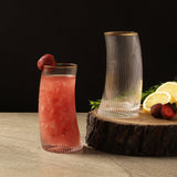 Fluted Sway Glass- Tall (Set Of 2) - The Decor Mart