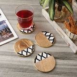 Wooden Crisscross Coaster - Set of 4 - The Decor Mart