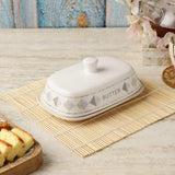 White Ceramic Butter Dish - The Decor Mart