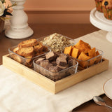 Wooden and Glass Deli Serving Set - The Decor Mart
