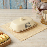 Beige Ceramic Butter Dish - The Decor Mart